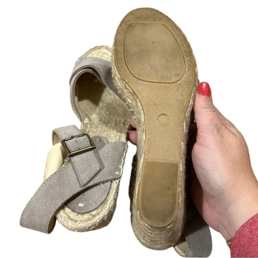 EUC - Soludos Suede Espadrilles Wedges - Size 9